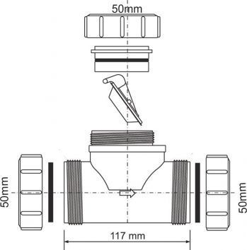 Канализационный обратный клапан ф50 McAlpine Z2850-NRV